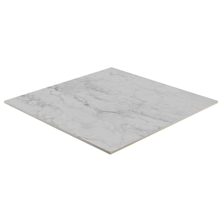 Autograph Caldia Oro White 48x48 Marble Look Satin Porcelain Tile