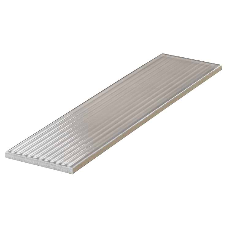 Stacy Garcia ArtBlock Grigio Gray 4x16 Fluted Glossy Porcelain Tile