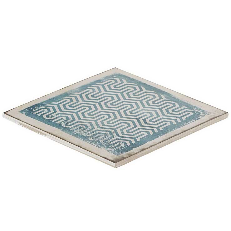 Los Lunas Deco Blue 8x8 Matte Porcelain Tile