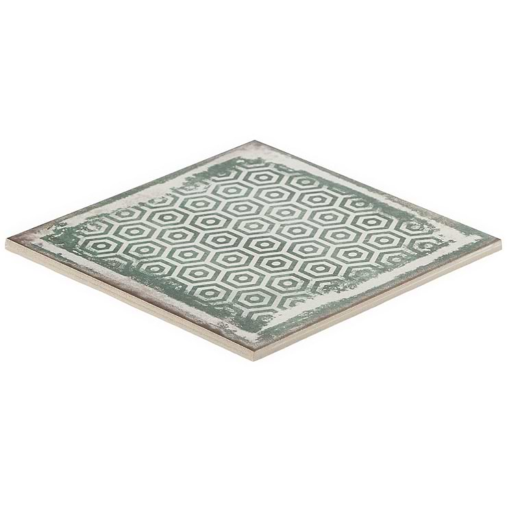 Los Lunas Deco Green 8x8 Matte Porcelain Tile