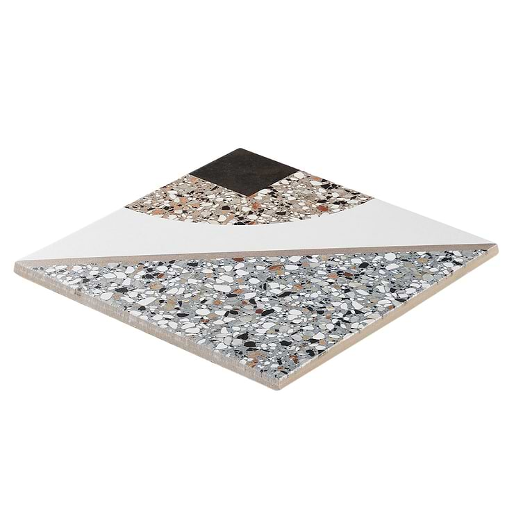 Chips Deco Azur Multicolor 8x8 Terrazzo Look Matte Porcelain Tile