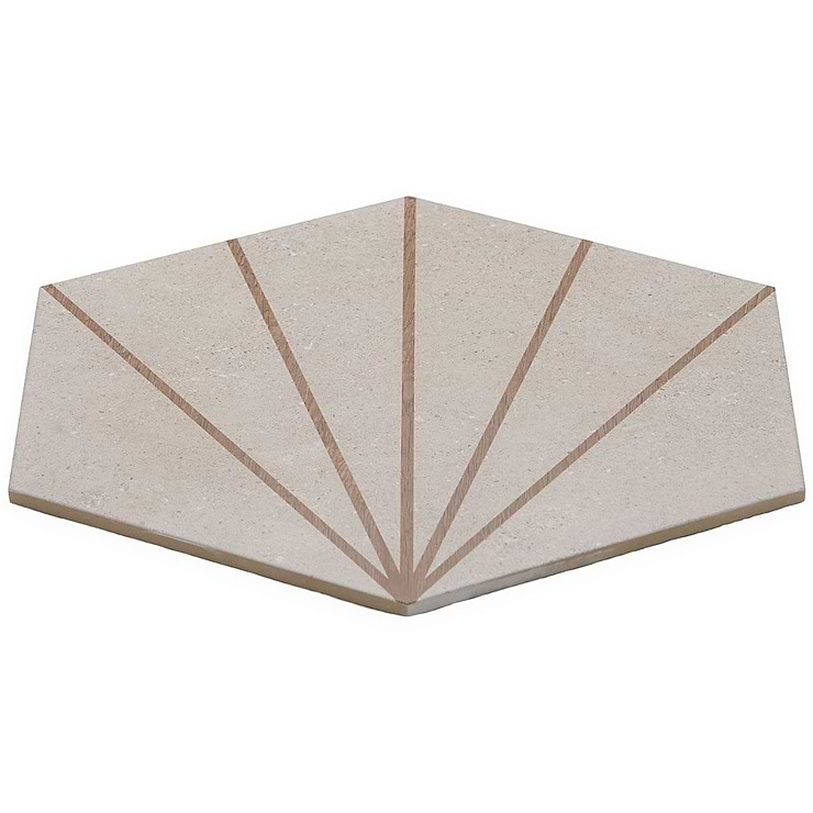 Pergola Beams Taupe 12.5" Hexagon Matte Porcelain Tile