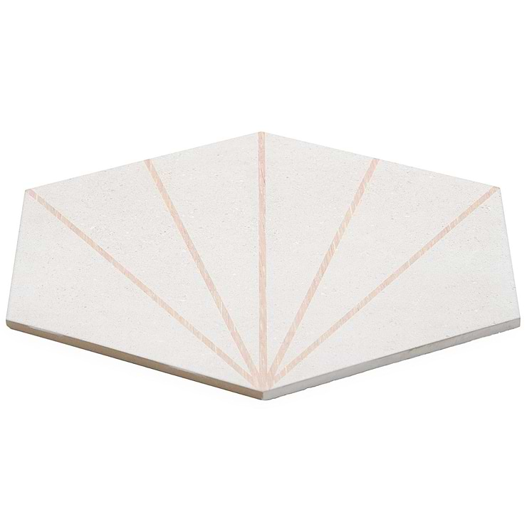 Pergola Beams White 12.5" Hexagon Porcelain Matte Tile