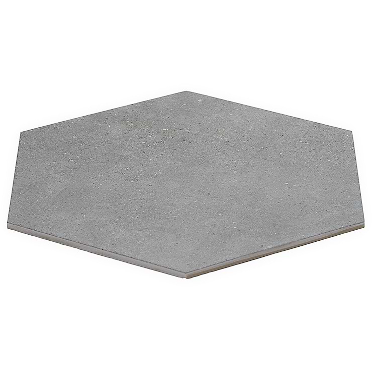 Pergola Graphite 12.5" Hexagon Gray Matte Porcelain Tile