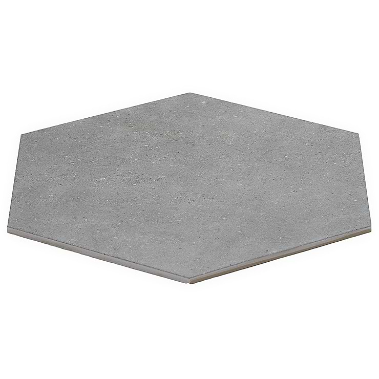 Pergola Graphite 12.5" Hexagon Gray Matte Porcelain Tile