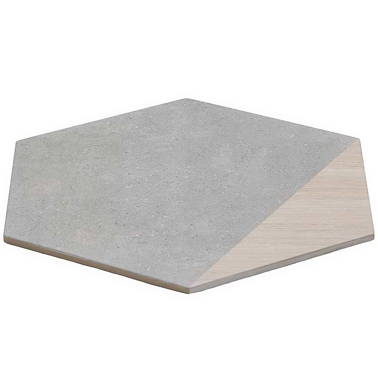 Pergola Wood Gray 12.5" Hexagon Matte Porcelain Tile