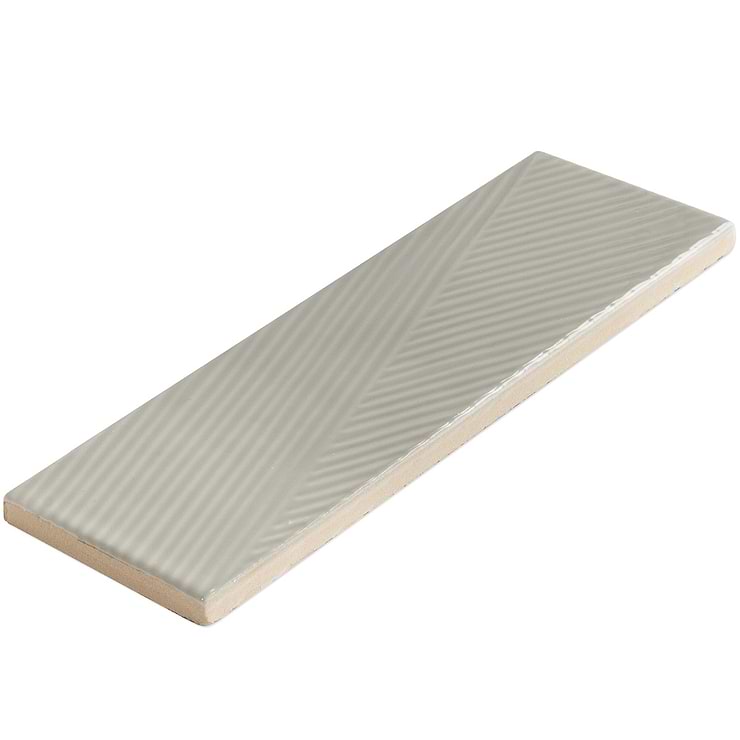 Enigma Light Gray 2x8 Polished Textured Ceramic Wall Tile