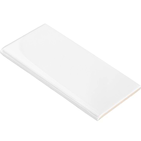 Basic White Polished 6-inch Bullnose