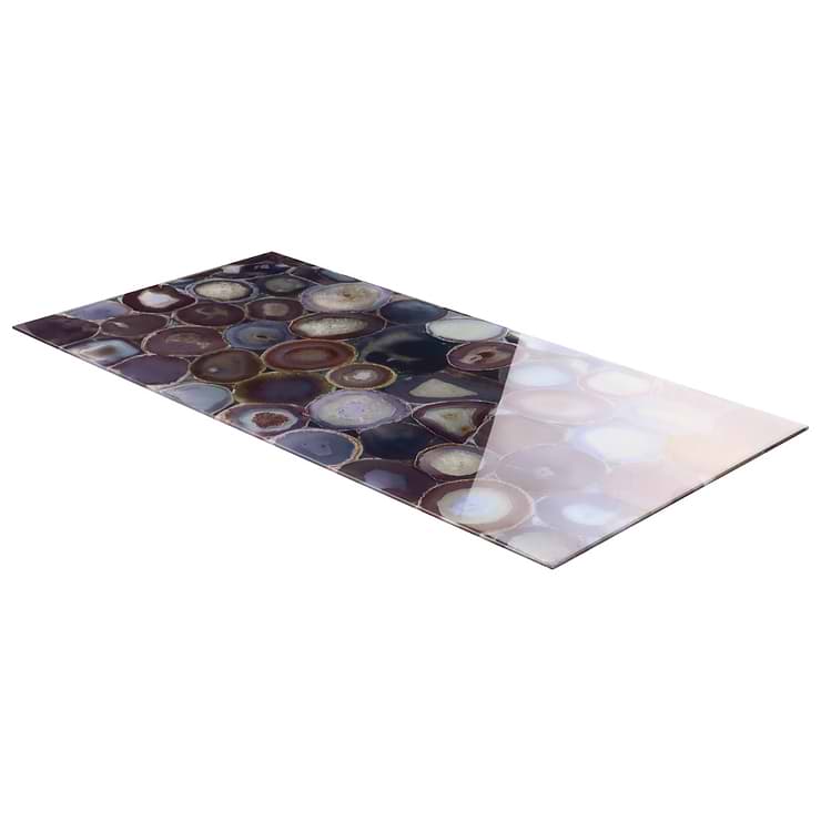 Agate Glass Wisteria Purple 18x36 Polished Glass Tile