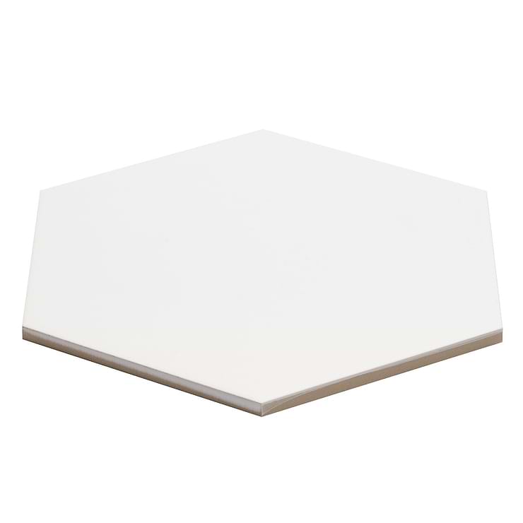 Symetro Hexagon White 10" Matte Porcelain Tile