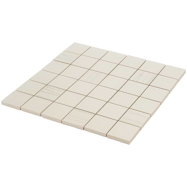 Halo Textured Pearl Beige 2x2 Porcelain Mosaic Tile