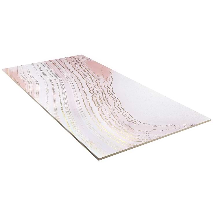 Agate Art Himalaya Pink 24x48 Artisan Decor Polished Porcelain Tile