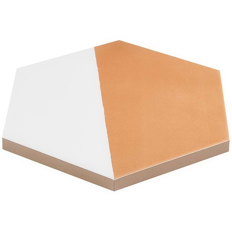 HexArt Pop Orange 8" Hexagon Matte Porcelain Tile
