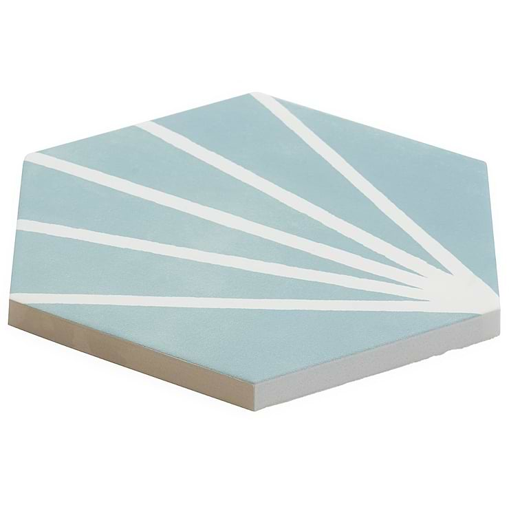 HexArt Deco Turquoise 8" Hexagon Matte Porcelain Tile