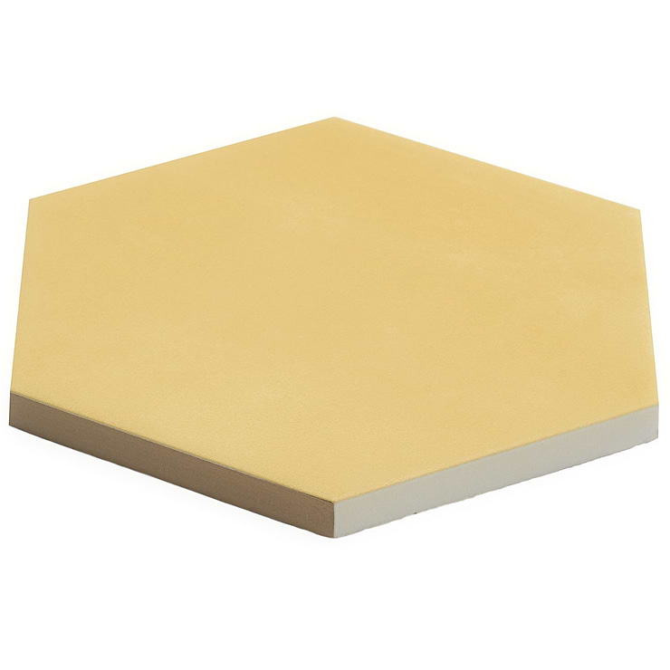 HexArt Yellow 8" Hexagon Matte Porcelain Tile