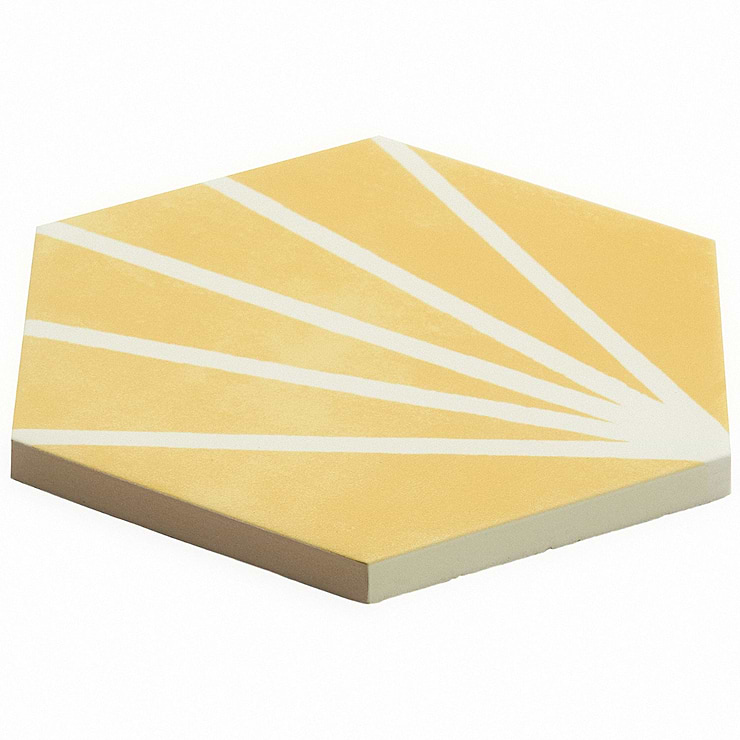 HexArt Deco Yellow 8" Hexagon Matte Porcelain Tile