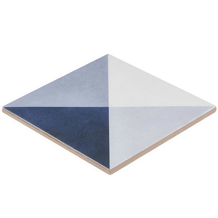 Art Geo by Elizabeth Sutton Cement Deco Blue 8x8 Matte Porcelain Tile