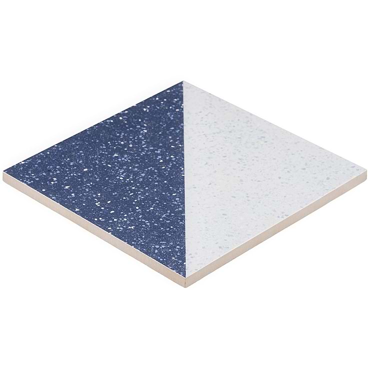 Art Geo Terrazzo Dos Blue by Elizabeth Sutton 8x8 Matte Porcelain Tile