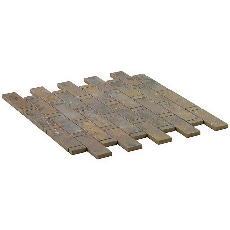 Portrait Copper 1x3 Weave Matte Porcelain Mosaic Tile