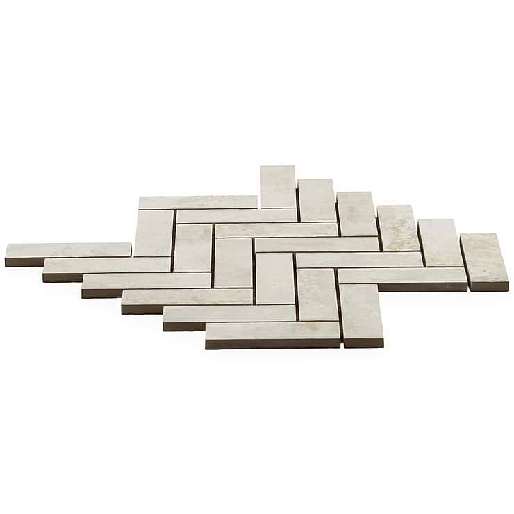 Portrait Ivory 1x4 Herringbone Matte Porcelain Mosaic Tile