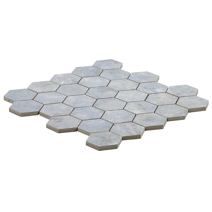 Portrait Ocean Blue 2" Hexagon Matte Porcelain Mosaic Tile