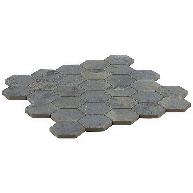 Portrait Sage Gray 2" Hexagon Matte Porcelain Mosaic Tile