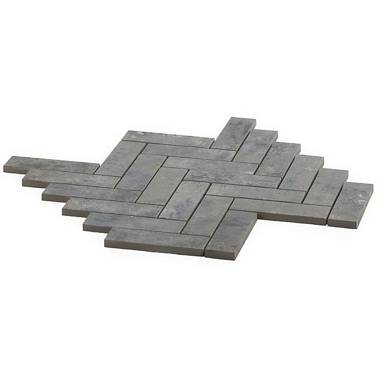 Portrait Sage Gray 1x4 Herringbone Matte Porcelain Mosaic Tile