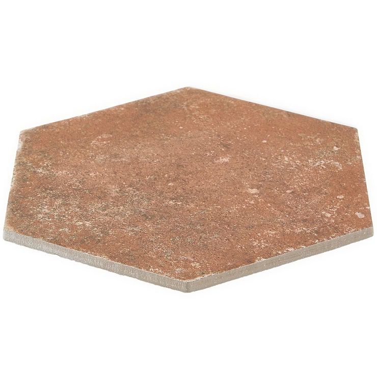 Terra Pompeii Marron Brown 8" Hexagon Matte Porcelain Tile