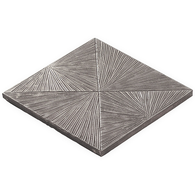 Hammered Metal Supernova Silver 6x6 Antiqued Handmade Tile