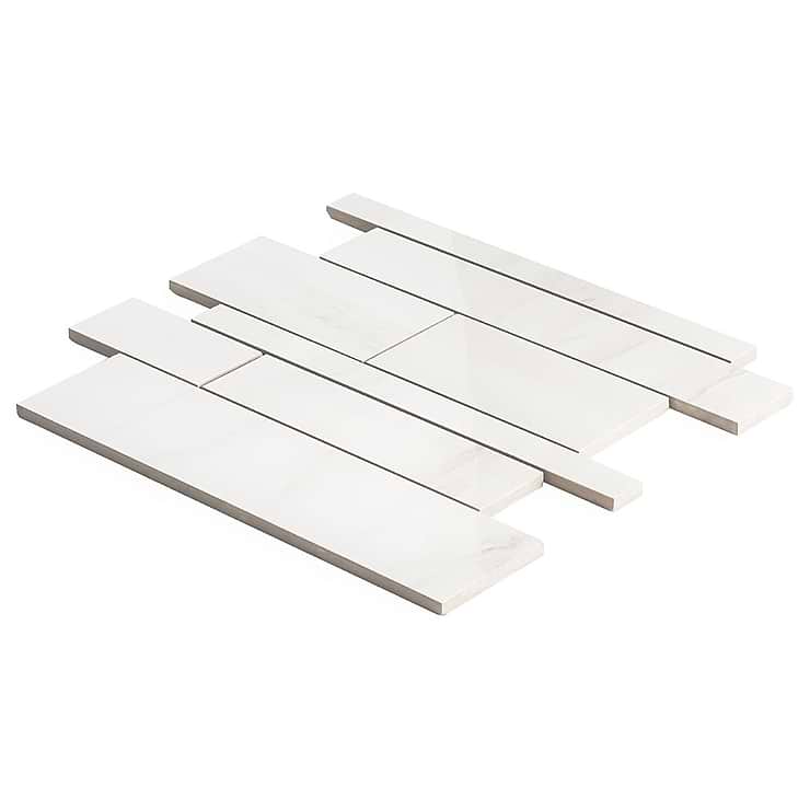 DreamStone Dolomite Snow Railroad Polished Porcelain Mosaic