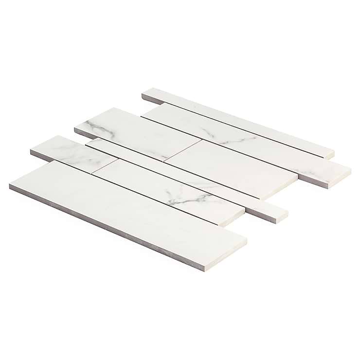 DreamStone Statuario Venato Railroad Polished Porcelain Mosaic