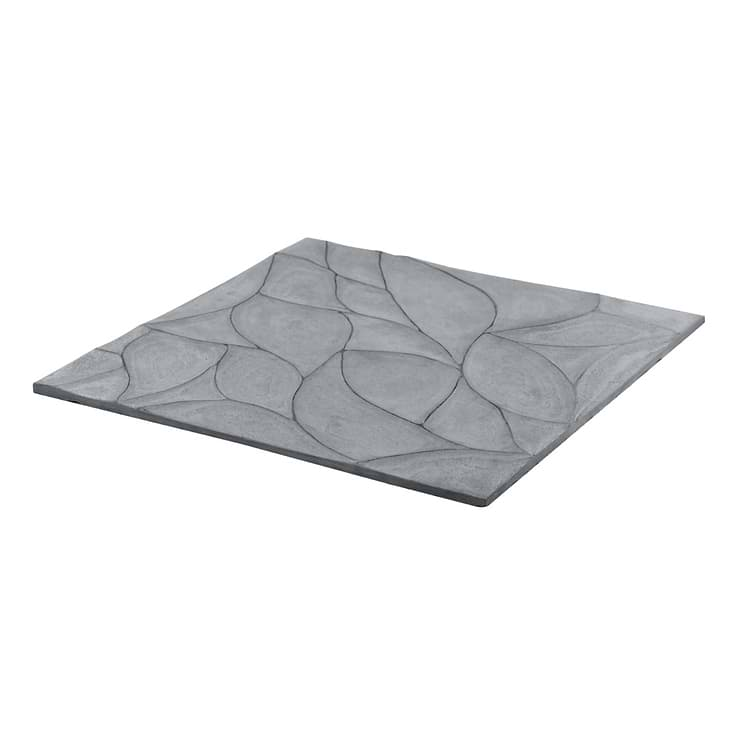 Thalia Charcoal 18x18 3D Carved Rosette Honed Limestone Tile