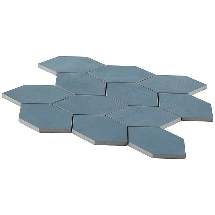 Bond Indio Blue Foliage Matte Porcelain Mosaic Tile