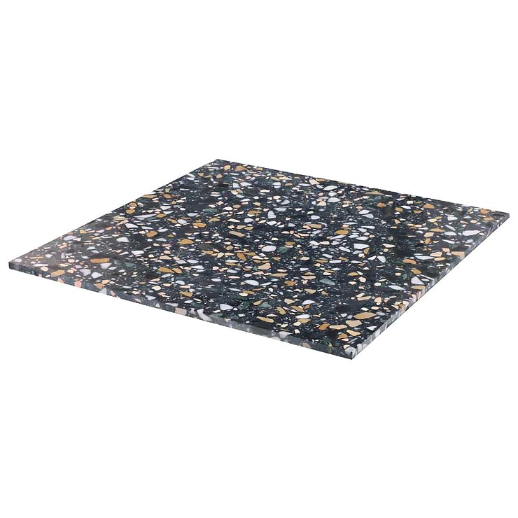 Terrazzo Italy Cava Notte Black 24x24 Honed Marble Tile