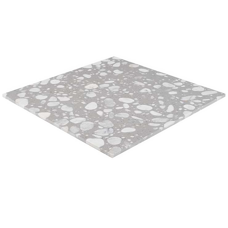 Terrazzo Italy Sacra Grigio Gray 24x24 Honed Terrazzo Tile