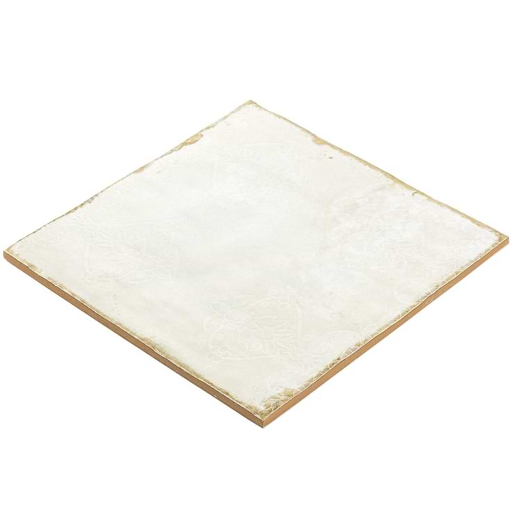 Angela Harris Dunmore Tirreno Decor 8x8 Polished Ceramic Wall Tile- White and Beige