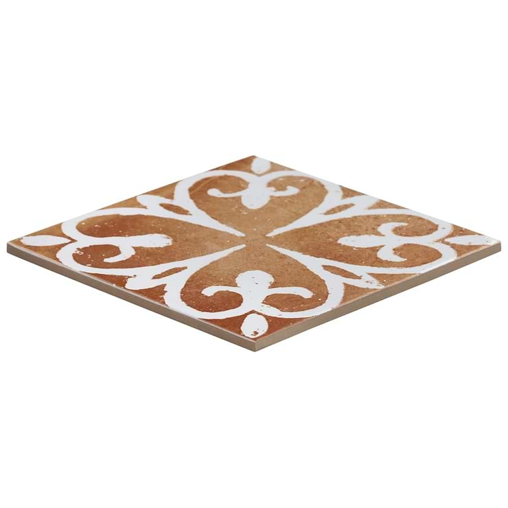 Angela Harris Mediterra Kasma Terracotta Décor 8x8 Matte Porcelain Tile