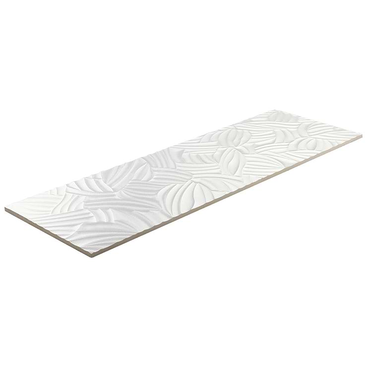 Wonderland 3D Garden White 12x36 Polished Ceramic Tile