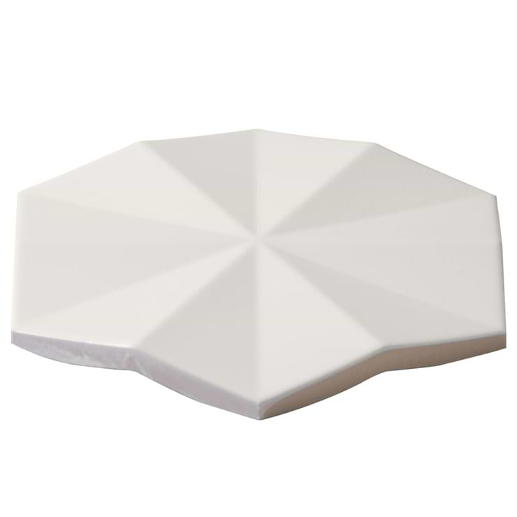 Zeal Ogassian 3D 6" Hexagon White Matte Porcelain Tile