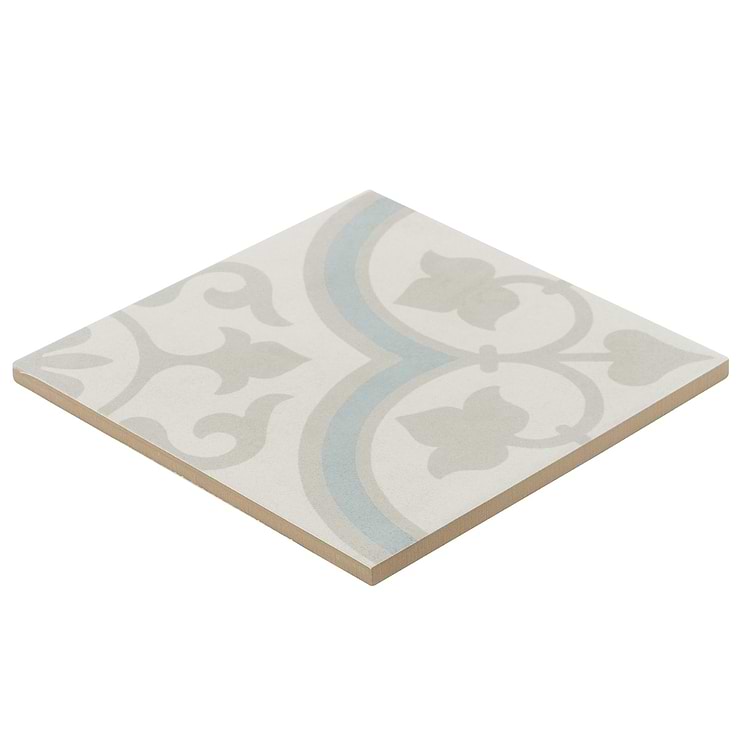 Lapaz Silver Ornate 9x9 Matte Porcelain Tile