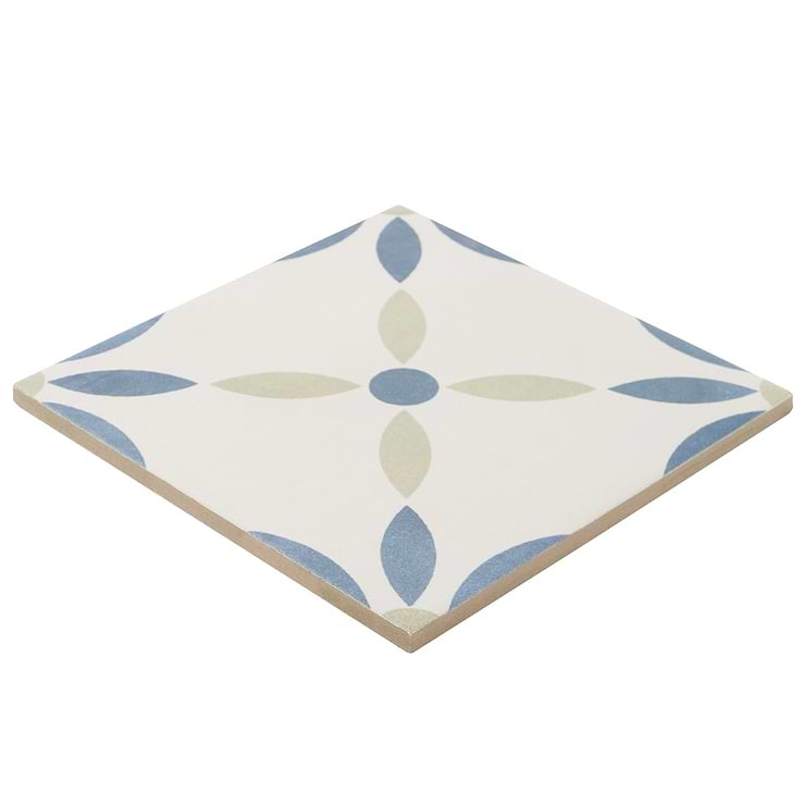 Lapaz White Flower 9x9 Matte Porcelain Tile