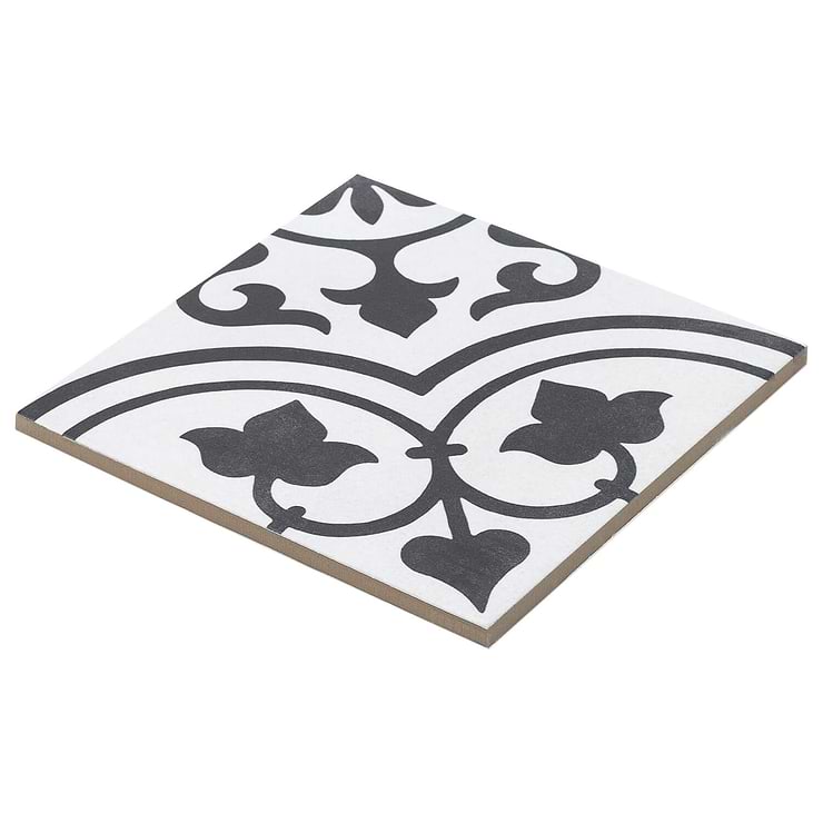 Cascais White Ornate 9x9 Matte Porcelain Tile