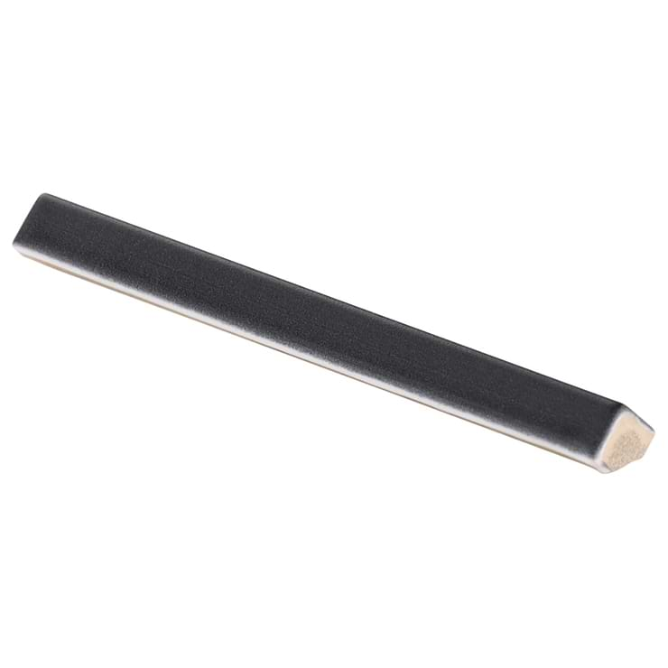 Born Charcoal Gray .5x5 L-Shape Quarter Round Matte Ceramic Pencil Liner