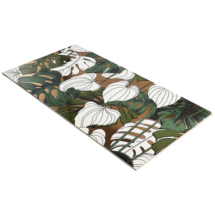 Tropez Foliage Blanco Multicolor 24x48 Artisan Decor Porcelain Tile