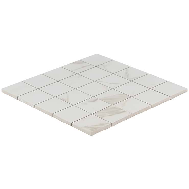 Versilia Calacatta Oro Mosaic Matte 2x2 Porcelain Tile