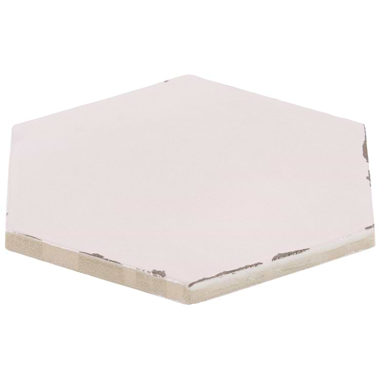 Sasha Hex Oxalis Rose 6" Matte Porcelain Hexagon Tile