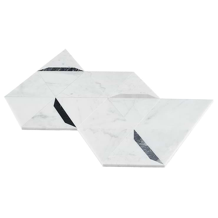 Tres Grigio 5x6 Polished Marble Mosaic Tile