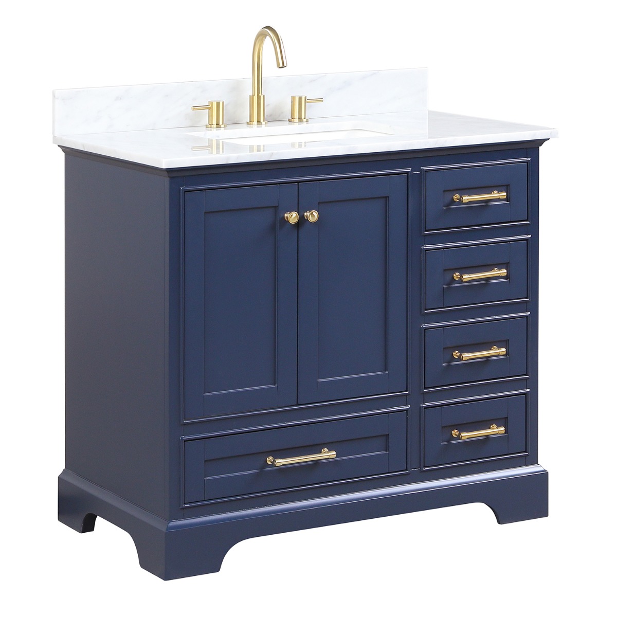 Glendale 36'' Blue Vanity And Marble Counter