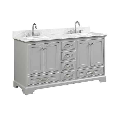 Glendale 60'' Gray Vanity And Marble Counter