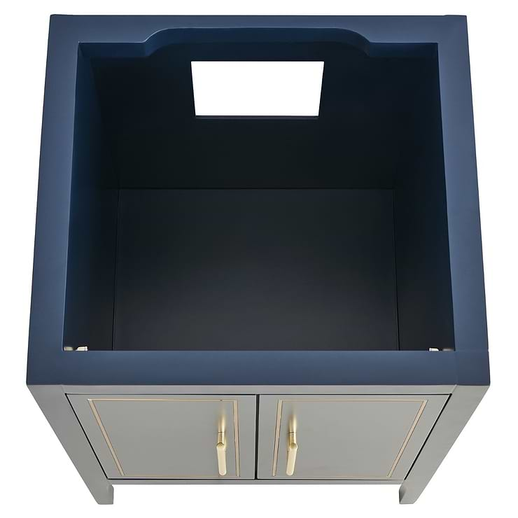 Province Navy and Gold 24" Single Vanity with Carrara Marble Top